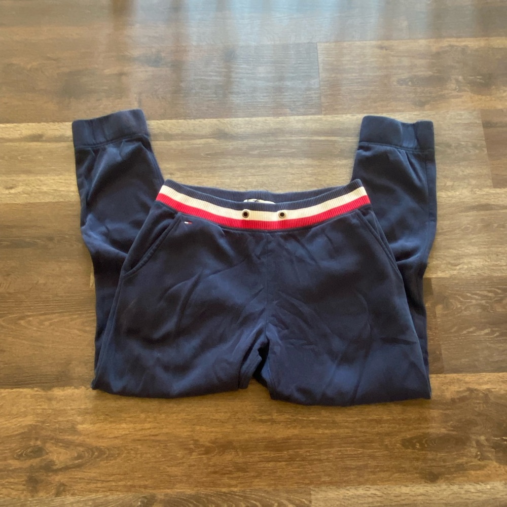 Tommy Hilfiger Navy Joggers with Red and White Trim